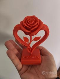 Rosa a forma di cuore, con nome personalizzabile