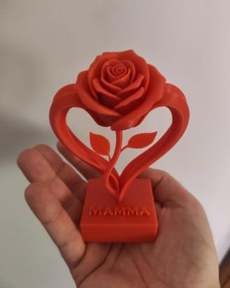 Rosa a forma di cuore, con nome personalizzabile