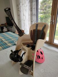 Seggiolino bici anteriore + caschetto bimba