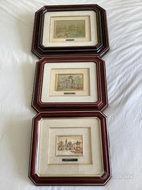 Trittico in lamina d’argento e cornice in legno 