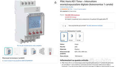 timer interruttore astronomico 2 canali Horis AS2