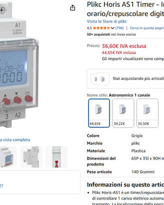 timer interruttore astronomico 2 canali Horis AS2