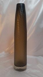 Vaso in vetro di Murano color fumo soffiato a Bocc