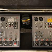 N. 2 mixer proel mi6 + valigetta flight case