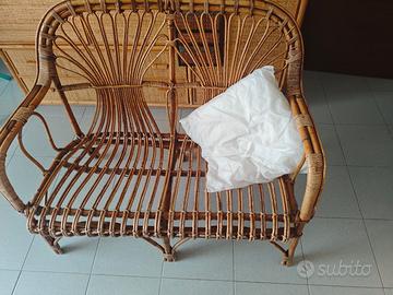 divanetto/sedia VIMINI naturale + dondolo bimbi 