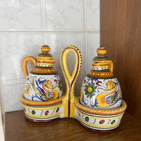 Set olio e aceto ceramica siciliana