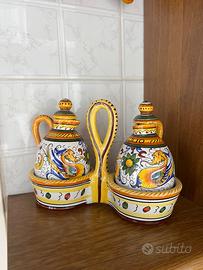Set olio e aceto ceramica siciliana