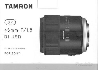 TAMRON SP 45MM F/1.8 Di VC USD SONY A POLYPHOTO