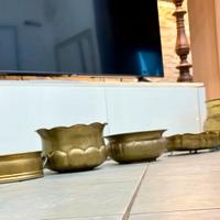 Porta vasi e candelabro in ottone e rame