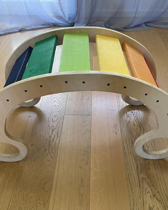 Rocker/altalena Waldorf in legno multicolore