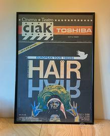 Rara Locandina originale musical Hair 1983/84