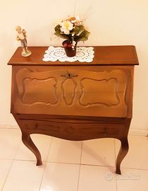 Mobile scrittoio con ribaltina in legno massello 