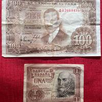 Due banconote spagnole vintage