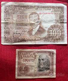 Due banconote spagnole vintage