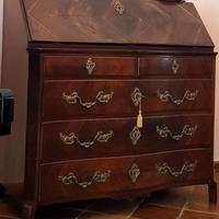Cassettone in mogano Bureau Scribanne Luigi XVI