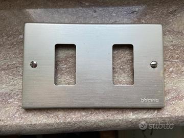 bticino magic placca 2 frutti champagne