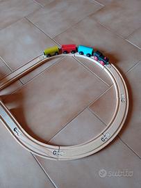 trenino con pista in legno