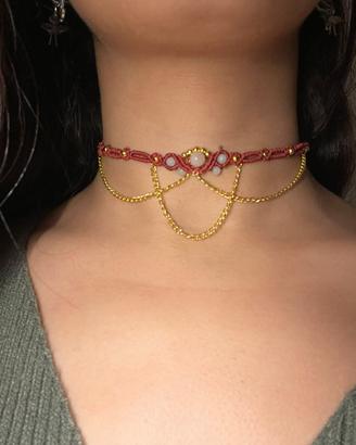 Choker macramè Bordeaux