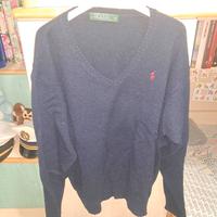 Maglione scollo V blu Polo Ralph Lauren XL