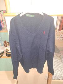 Maglione scollo V blu Polo Ralph Lauren XL