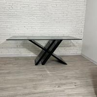 Tavolo anni '80 in MDF laccato nero lucido