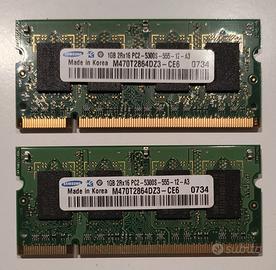 Memoria RAM DDR2 SO-DIMM 1 + 1 GB - 667 Mhz