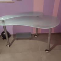 SCRIVANIA VETRO TEMPERATO