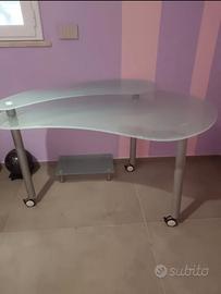 SCRIVANIA VETRO TEMPERATO