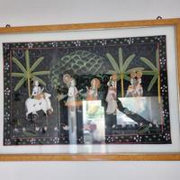 Tela Dipinto Indiano Cornice Antica 98 cm x68 cm