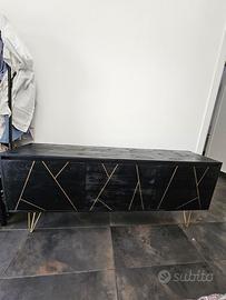 Mobile Porta TV Nero e Oro – Stile Elegante