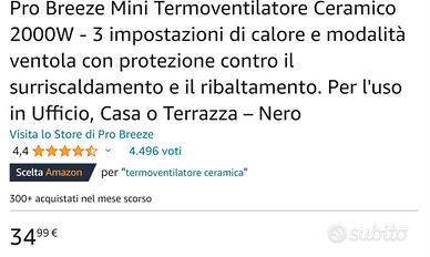 Termoventilatore ceramico mobile EQUATION Torre 2 ceramica bianco 2000 W