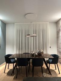 6 sedie Pianca modello Esse, blu ecopelle