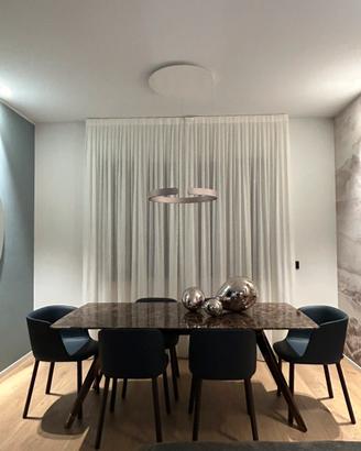 6 sedie Pianca modello Esse, blu ecopelle