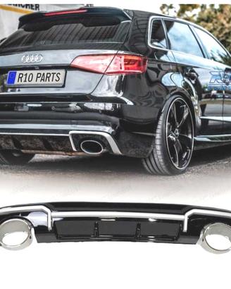 DIFFUSORE AUDI A3 SPORTBACK 16- LOOK RS3 + TERMINA
