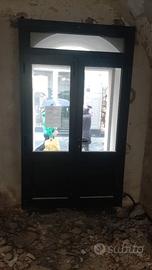 portoncino ingresso negozio alluminio/doppio vetro
