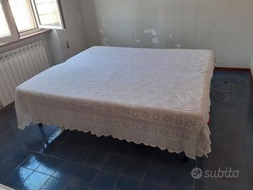 Copriletto Matrimoniale Vintage Uncinetto Filet