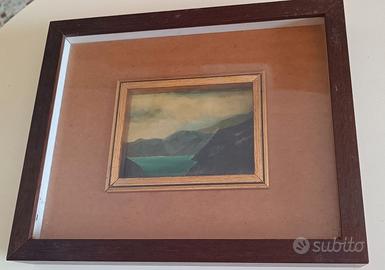DIPINTO IN MINIATURA LAGO DI MONTAGNA