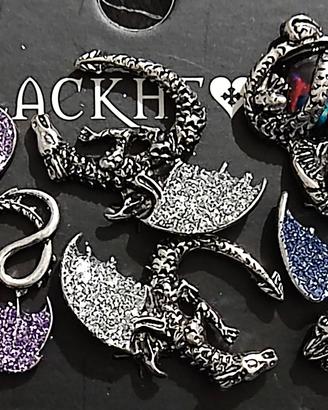 Blackheart orecchini Dragon gotico gothic earrings