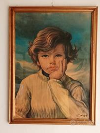 quadro firmato bambino che piange 