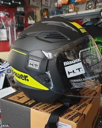 Casco jet blauer blk fluo