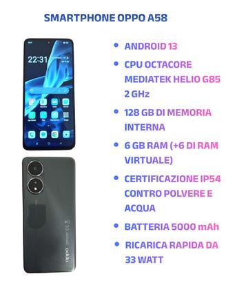 Smartphone Oppo A58 - 6/128 GB - Android 13