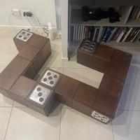 Tavolino di design da soggiorno in legno e allumin