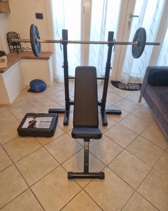 panca rack  piana pesi bilanciere  manubri 40kg