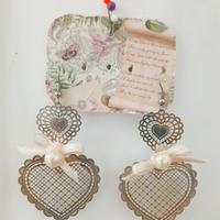 orecchini cuore con fiocco 