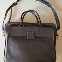 Borsa a mano in pelle blu e busta PC di Coccinelle