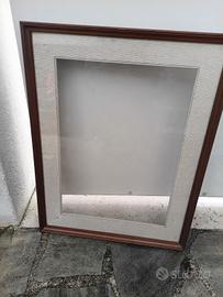 grande cornice legno con passepartout e vetro