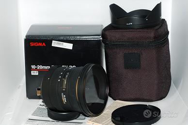 sigma 10-20mm f3.5 grandangolo Nikon scatola UV