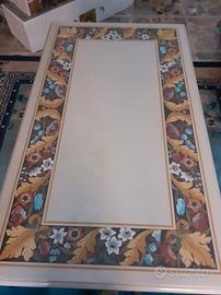 TAVOLINO INTARSIATO CUPIOLI con piano in marmo