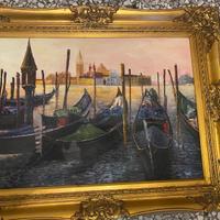 Quadro Veneziano con cornice dorata barocca