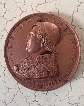 Medaglia Bronzo 1850 ritorno Papa Pio IX a Roma